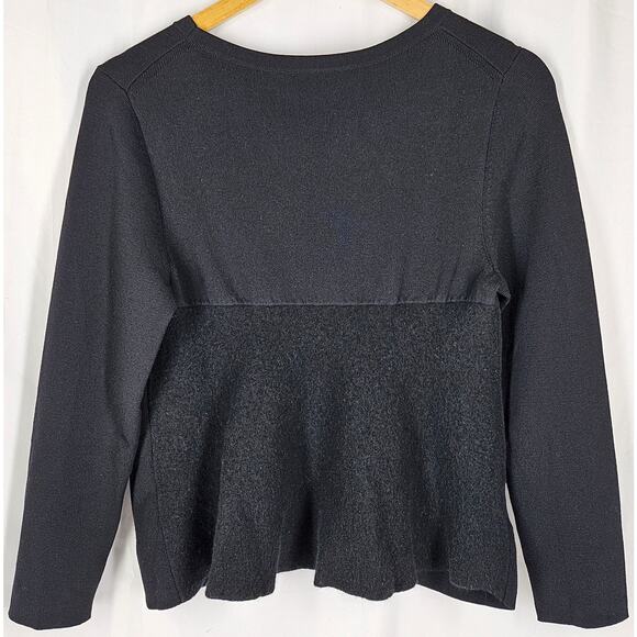 ANN TAYLOR WOMEN'S BLACK 100% WOOL PULL-OVER SWEATER SIZE MEDIUM - Picture 5 of 10